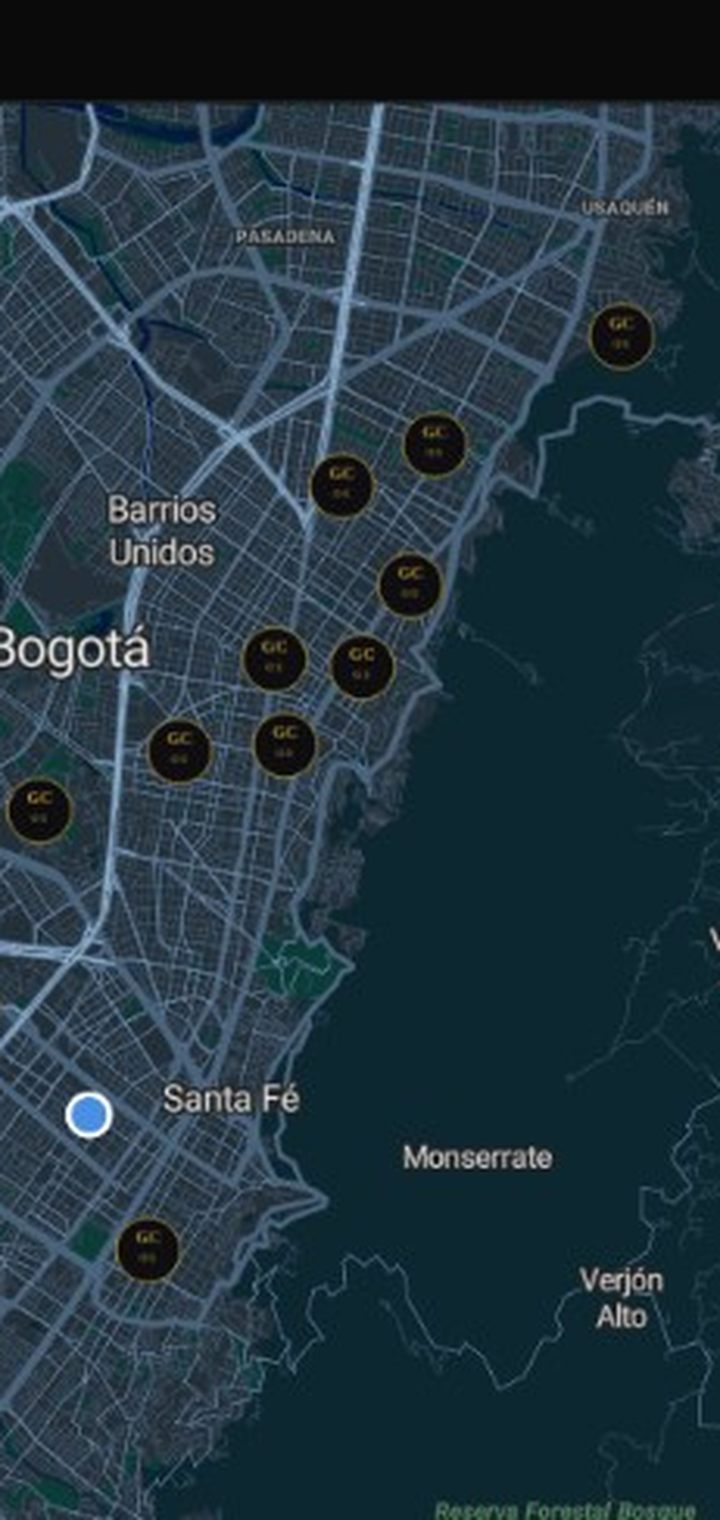 Vista Descubrir con mapa y salones cercanos